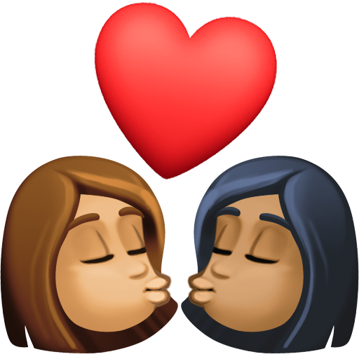 Beijo: Mulher, Mulher, Pele Morena, Pele Morena Escura para Facebook 16.0