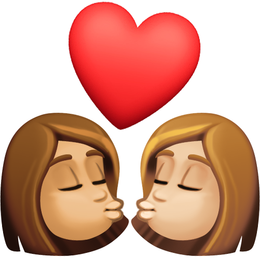 Beijo: Mulher, Mulher, Pele Morena, Pele Morena Clara para Facebook 16.0