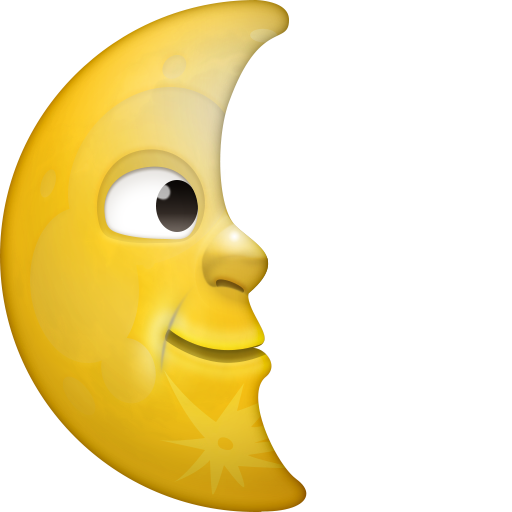 Місяць в останній чверті з обличчям для Facebook 16.0