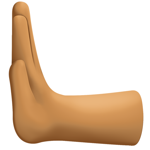 Mão empurrando para a esquerda: tom de pele médio-escuro para Facebook 16.0