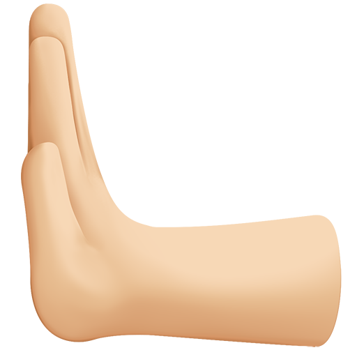 Mão empurrando para a esquerda: tom de pele médio-claro para Facebook 16.0