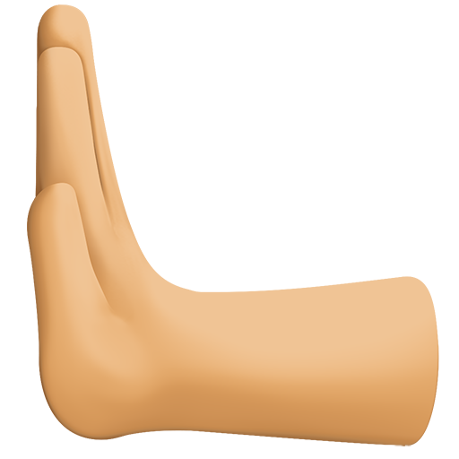 Mão empurrando para a esquerda: tom de pele médio para Facebook 16.0