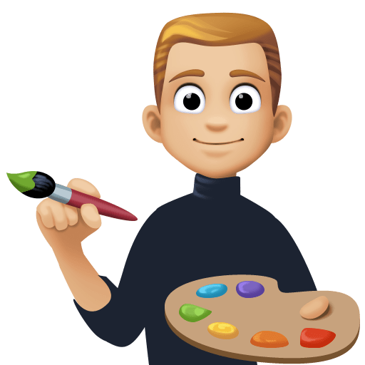 Чоловік-художник: світлий тон шкіри для Facebook 16.0