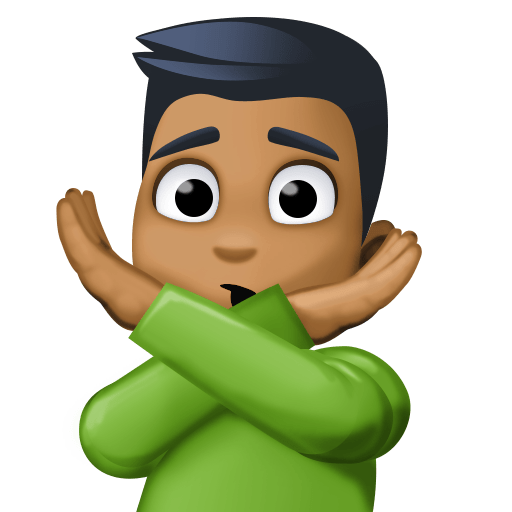 Homem Fazendo Gesto De “Não”: Pele Morena Escura para Facebook 16.0