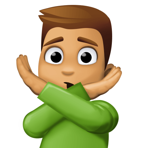 Homem Fazendo Gesto De “Não”: Pele Morena para Facebook 16.0