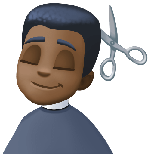 Homem Cortando O Cabelo: Pele Escura para Facebook 16.0