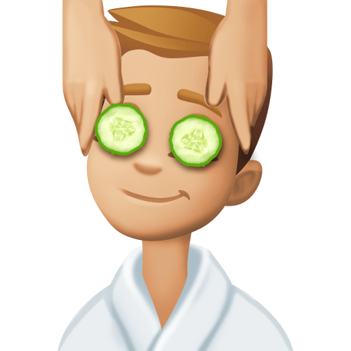 Homem Recebendo Massagem Facial: Pele Morena Clara para Facebook 16.0