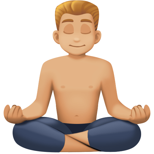 Homem na posição Lotus: Tom de pele médio-leve para Facebook 16.0