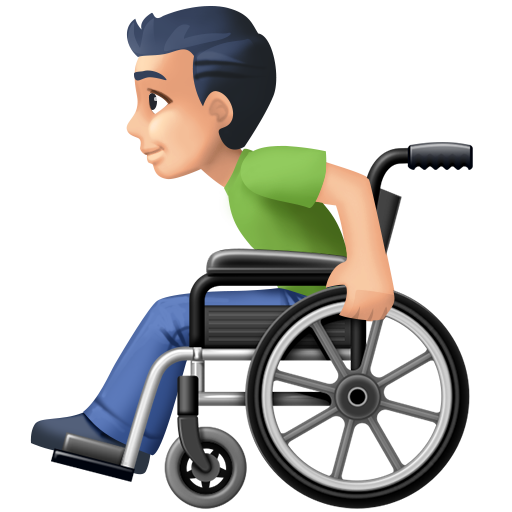 Homem Em Cadeira De Rodas Manual: Pele Clara para Facebook 16.0