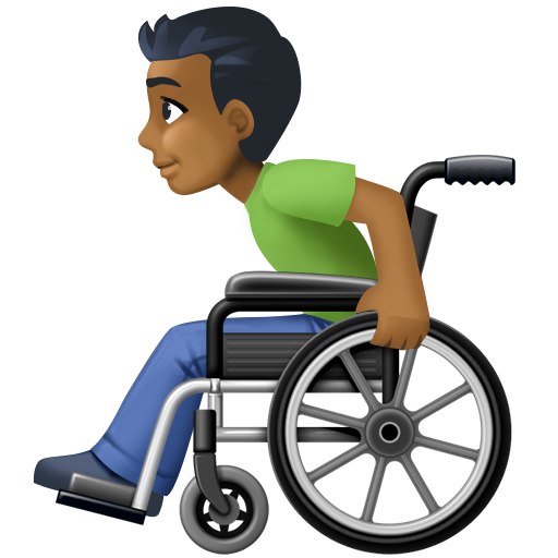 Homem Em Cadeira De Rodas Manual: Pele Morena Escura para Facebook 16.0