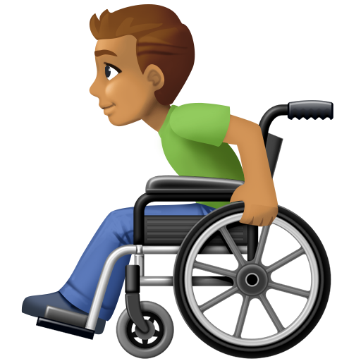 Homem Em Cadeira De Rodas Manual: Pele Morena para Facebook 16.0