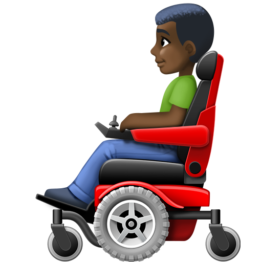 Чоловік в електричному кріслі-колясці: дуже темний тон шкіри для Facebook 16.0