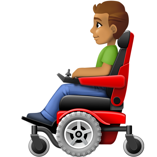 Homem Em Cadeira De Rodas Motorizada: Pele Morena para Facebook 16.0