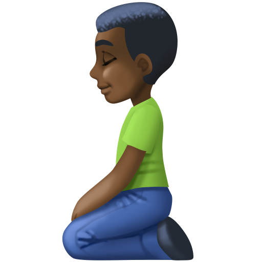 Чоловік на колінах: дуже темний тон шкіри для Facebook 16.0