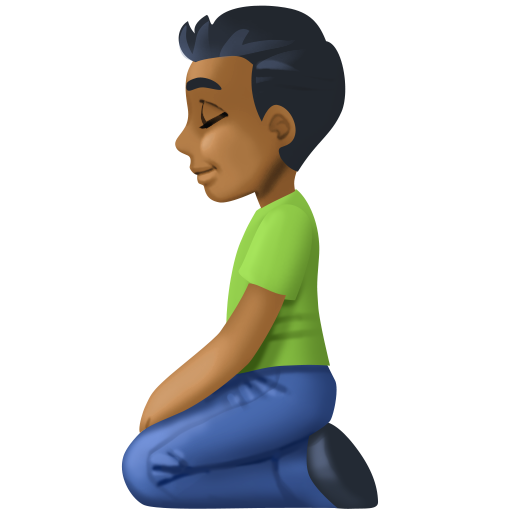 Homem Ajoelhando: Pele Morena Escura para Facebook 16.0