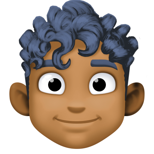 Homem: Pele de tom escuro médio, cabelo encaracolado para Facebook 16.0