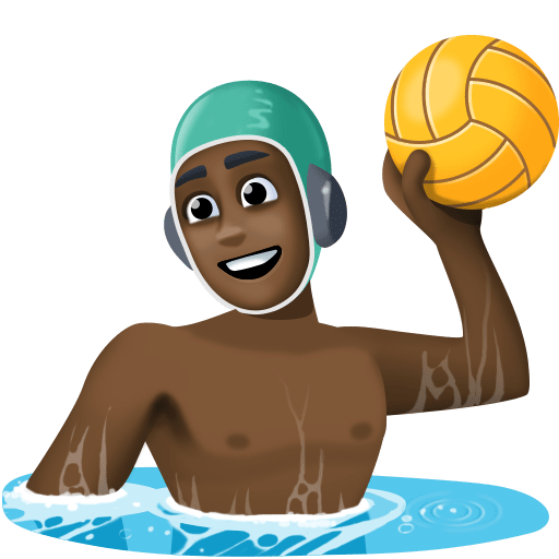 Чоловік грає у водне поло: дуже темний тон шкіри для Facebook 16.0