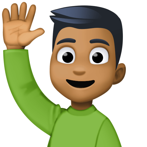 Homem Levantando A Mão: Pele Morena Escura para Facebook 16.0