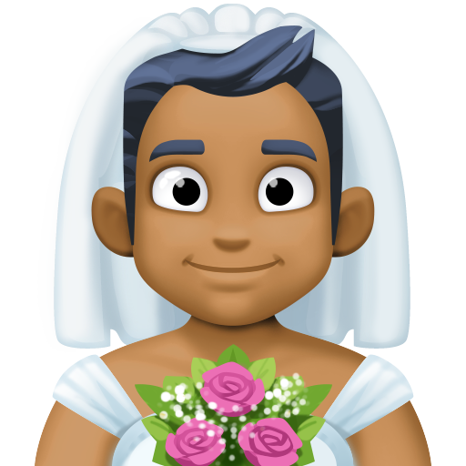 Мужчина в фате: темный тон кожи для Facebook 16.0