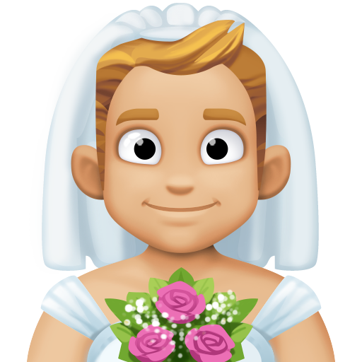 Чоловік у фаті: світлий тон шкіри для Facebook 16.0