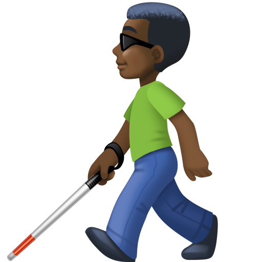 Homem Com Bengala Para Cego: Pele Escura para Facebook 16.0
