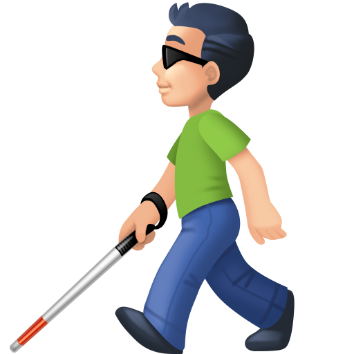 Homem Com Bengala Para Cego: Pele Clara para Facebook 16.0