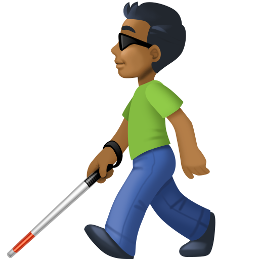 Homem Com Bengala Para Cego: Pele Morena Escura para Facebook 16.0