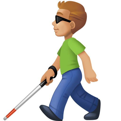 Homem Com Bengala Para Cego: Pele Morena Clara para Facebook 16.0