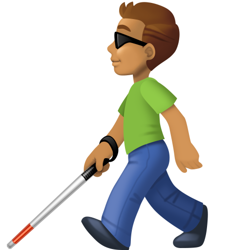 Homem Com Bengala Para Cego: Pele Morena para Facebook 16.0