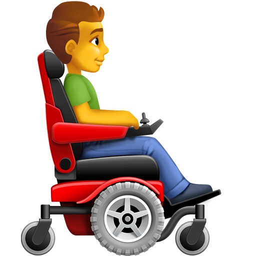 Чоловік у моторизованому інвалідному візку дивиться праворуч для Facebook 16.0