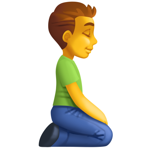 Homem ajoelhado virado para a direita para Facebook 16.0