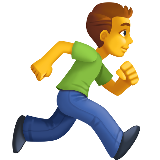 Homem correndo de frente para a direita para Facebook 16.0