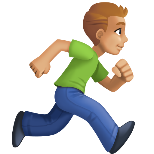 Homem correndo de frente para a direita: tom de pele médio-claro para Facebook 16.0