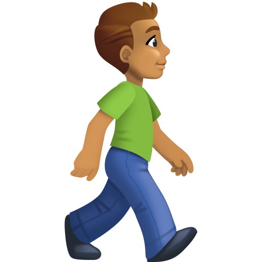 <p>Чоловік, що йде: середній тон шкіри, повернений вправо</p> для Facebook 16.0