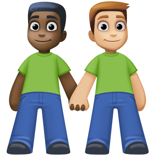 Dois Homens De Mãos Dadas: Pele Escura, Pele Morena Clara para Facebook 16.0