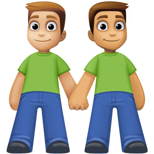 Homens que seguram as mãos: tom de pele médio-leve, tom de pele médio para Facebook 16.0