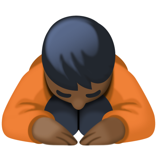 Людина кланяється: дуже темний тон шкіри для Facebook 16.0