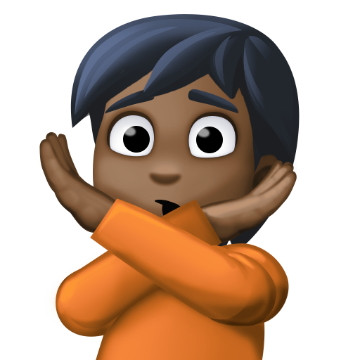 Pessoa Fazendo Gesto De “Não”: Pele Escura para Facebook 16.0