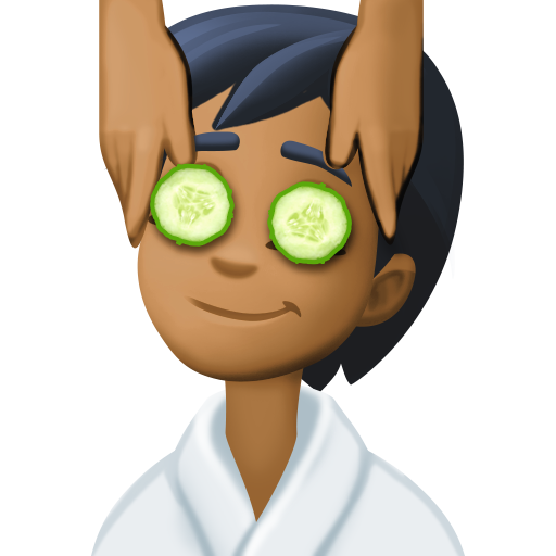 Pessoa Recebendo Massagem Facial: Pele Morena Escura para Facebook 16.0