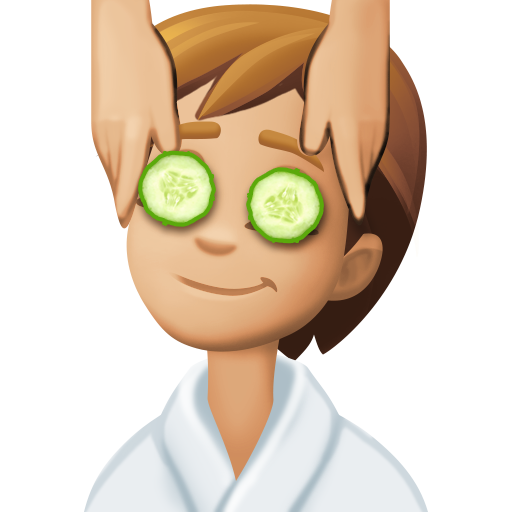 Pessoa Recebendo Massagem Facial: Pele Morena Clara para Facebook 16.0