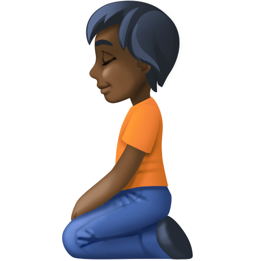 Людина на колінах: дуже темний тон шкіри для Facebook 16.0