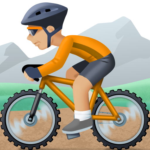 Людина на гірському велосипеді: світлий тон шкіри для Facebook 16.0