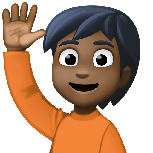 Pessoa Levantando A Mão: Pele Escura para Facebook 16.0