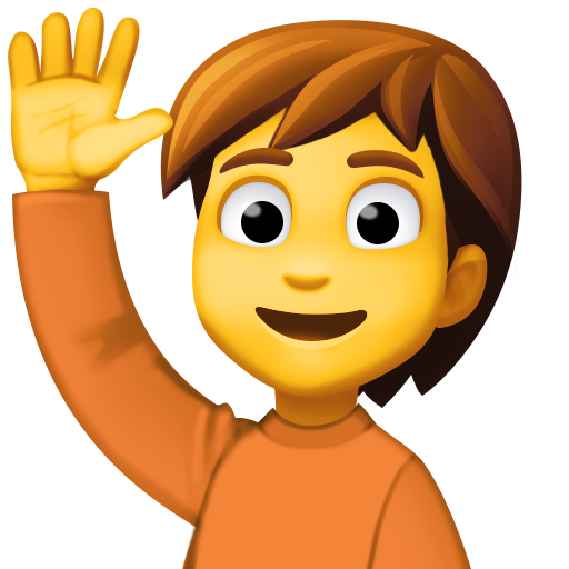 Людина з піднятою рукою для Facebook 16.0