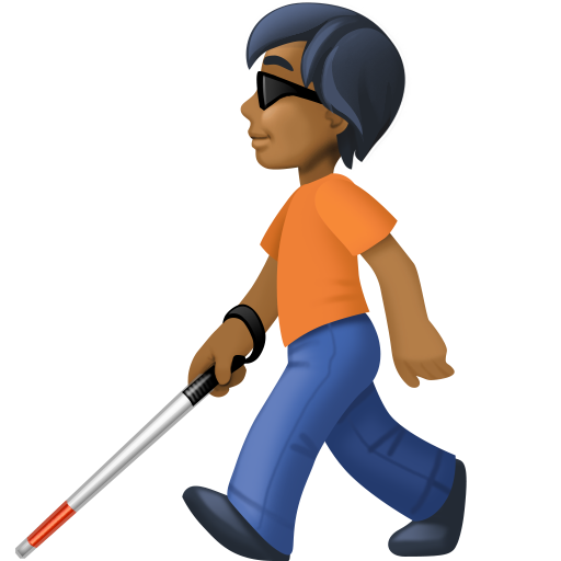 Pessoa Com Bengala Para Cego: Pele Morena Escura para Facebook 16.0