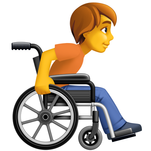 <p>Pessoa em cadeira de rodas manual: voltada para a direita</p> para Facebook 16.0