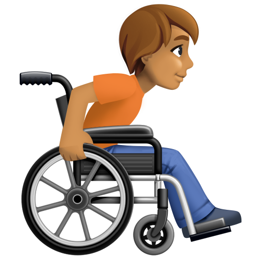 <p>Людина на ручному візку: середній тон шкіри, обернена праворуч</p> для Facebook 16.0