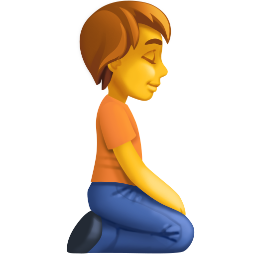 Pessoa ajoelhada de frente para a direita para Facebook 16.0