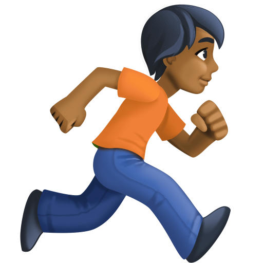 Людина біжить праворуч: середньо-темний тон шкіри для Facebook 16.0