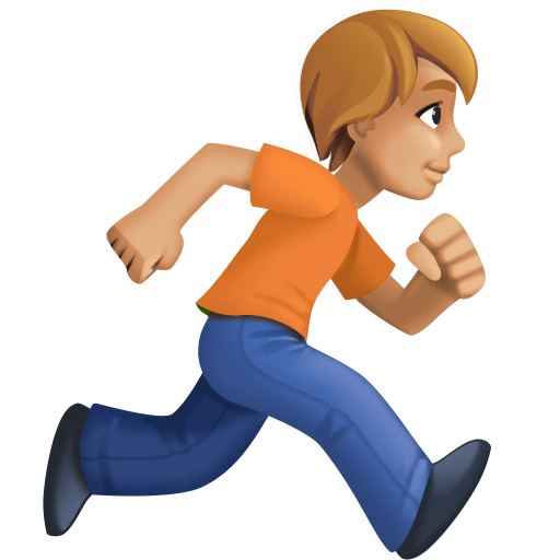 Pessoa correndo de frente para a direita: tom de pele médio-claro para Facebook 16.0